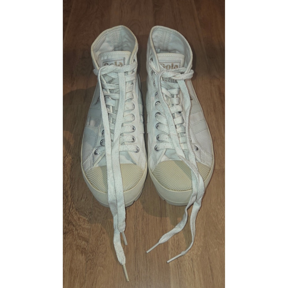 Gola Coaster Peak High Off White Canvas Platform High Top Sneakers CLB092 Size 8
